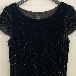 Marc Jacobs Holiday Dress Silk Velvet Swiss Dot dress sz 6 NWOT